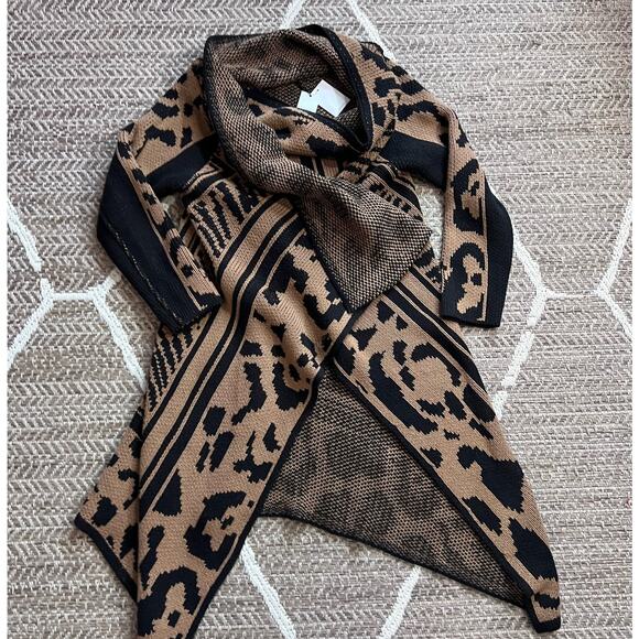 Calvin Klein Animal Print Wrap Cardigan sz Large - Picture 5 of 6